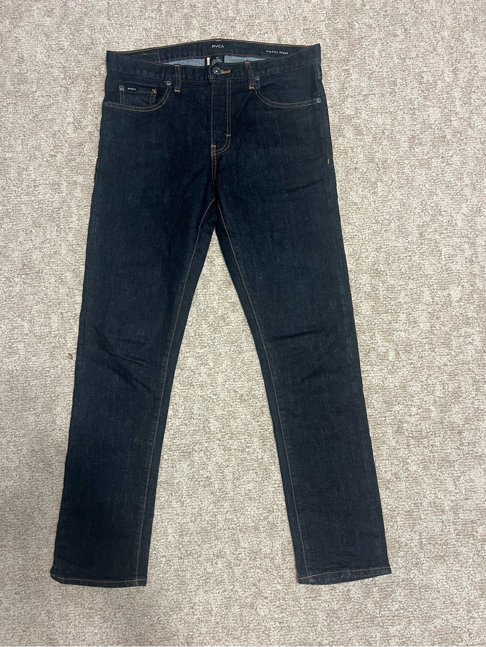 RVCA Men's Dark Indigo Slim Straight Jeans